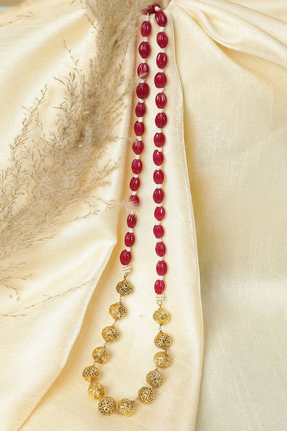Le Damon Bead Embellished Long Necklace 