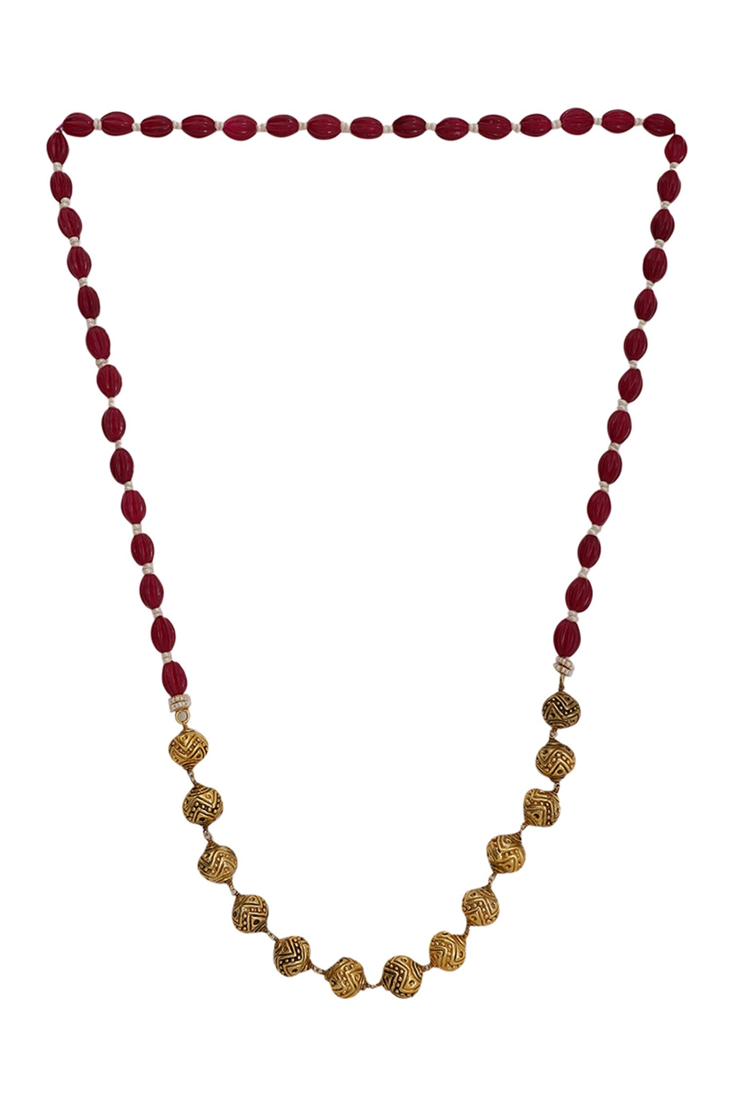 Le Damon Bead Embellished Long Necklace 