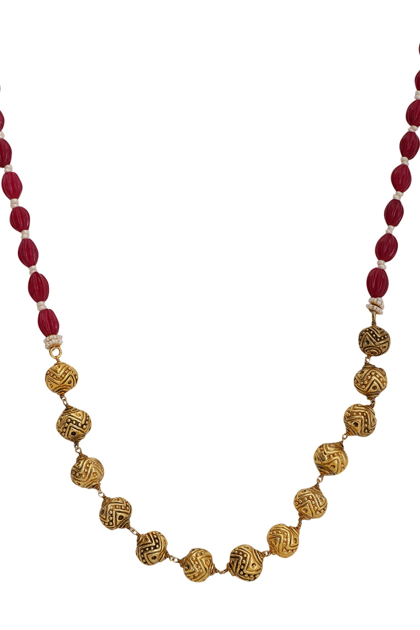 Le Damon Bead Embellished Long Necklace 