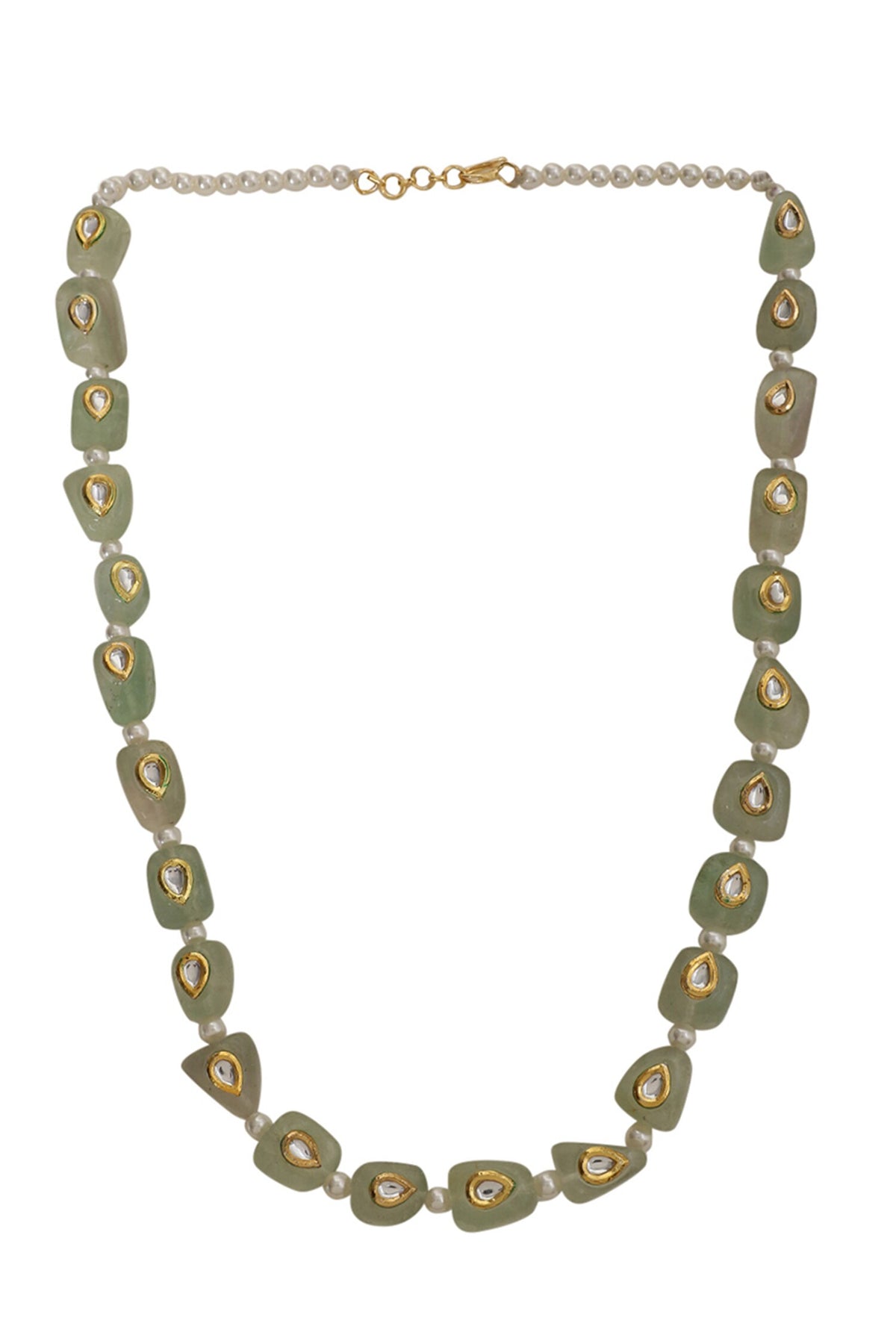 Le Adina Quartz & Kundan Embellished Long Necklace 