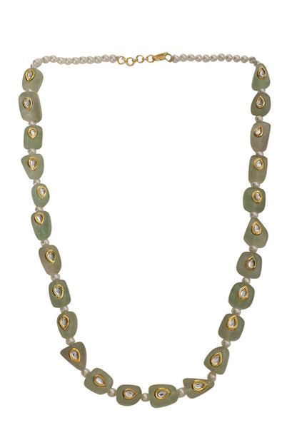 Le Adina Quartz & Kundan Embellished Long Necklace 