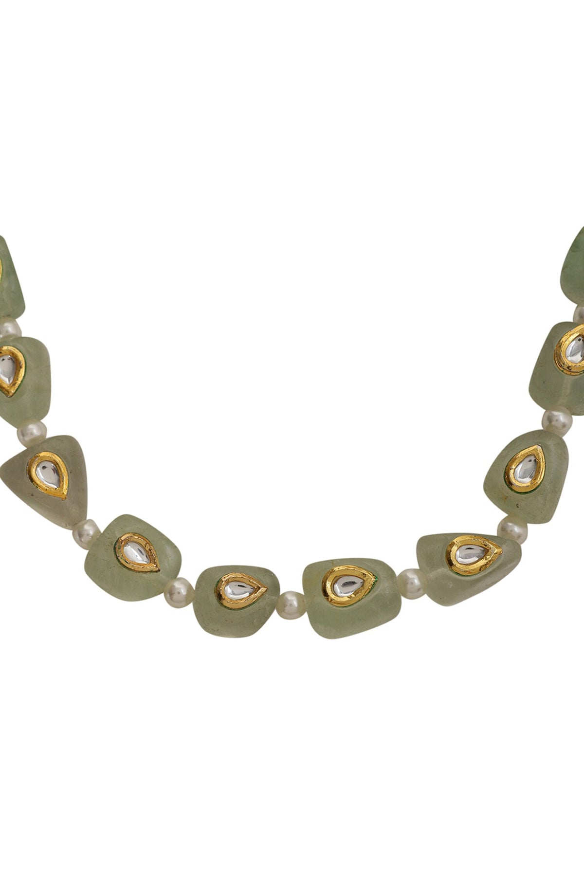 Le Adina Quartz & Kundan Embellished Long Necklace 