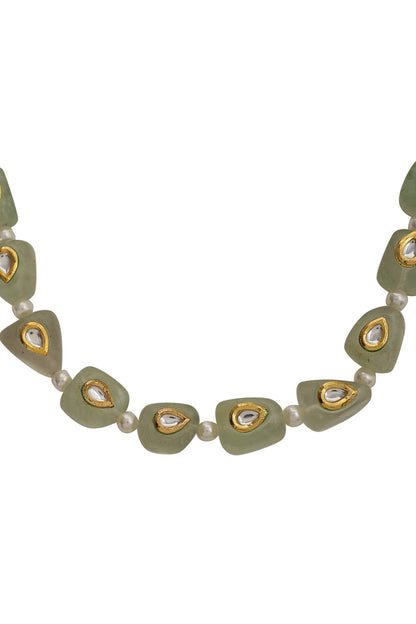 Le Adina Quartz & Kundan Embellished Long Necklace 