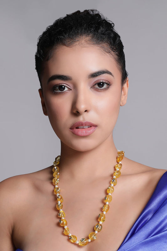Le Kalonice Quartz & Kundan Necklace 