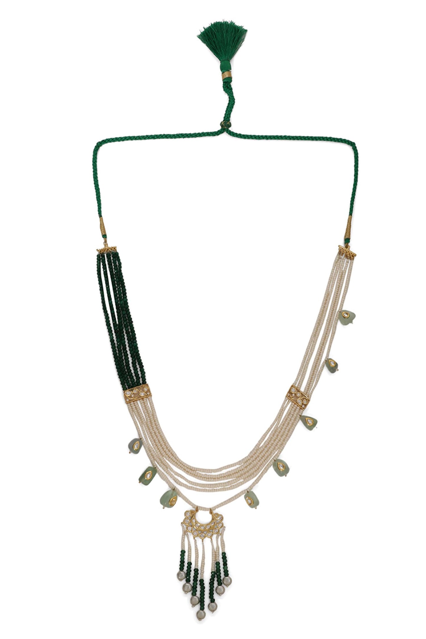 Le Eos Pearl & Quartz Embellished Layered Necklace 