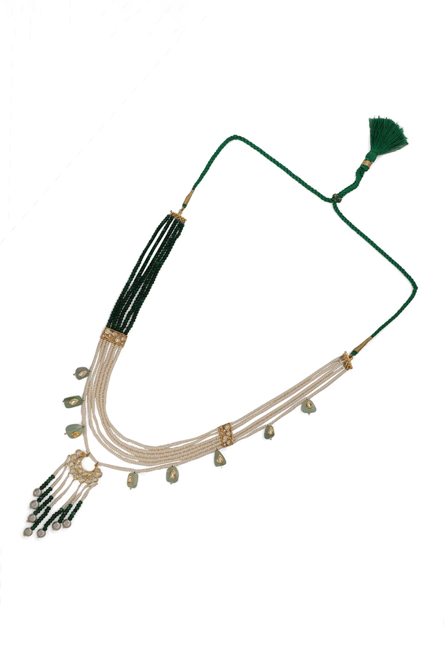 Le Eos Pearl & Quartz Embellished Layered Necklace 