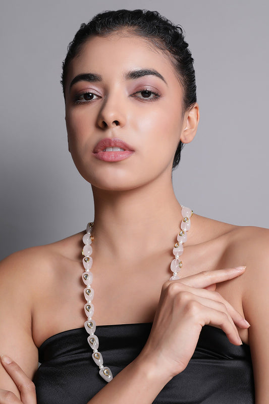 Le Selas Quartz & Kundan Embellished Necklace 