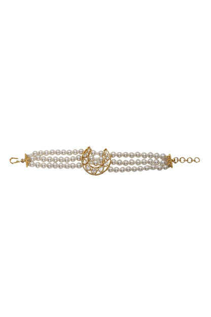 Le Eleonora Chand Pearl & Kundan Bracelet 