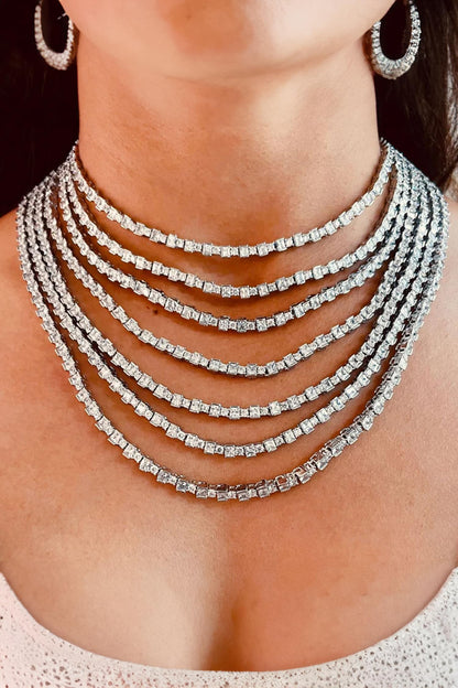 Seven Layered Diamonte Necklace Set 