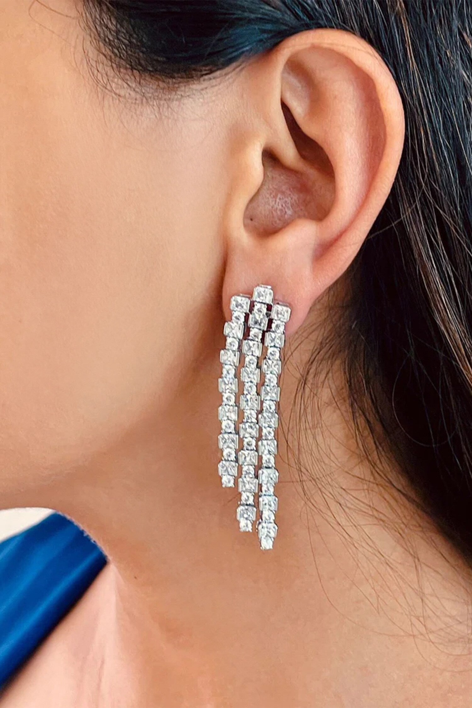 Seven Layered Diamonte Necklace Set 