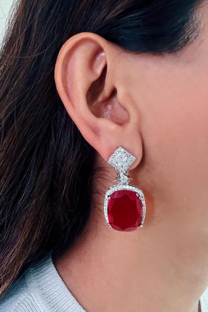 Kate Ruby Pendant Diamonte Necklace Set 