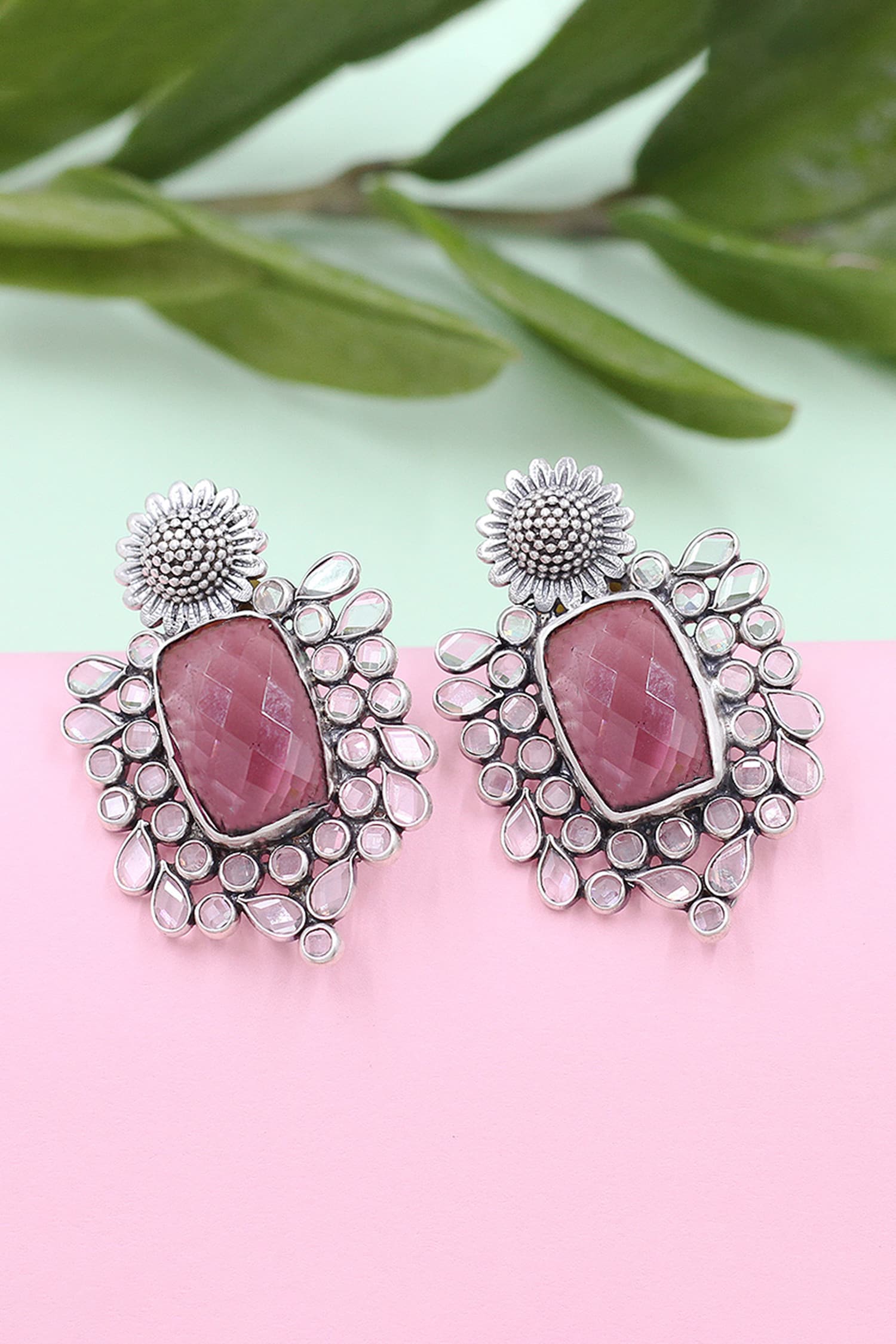 Gemstone Embellished Earrings 