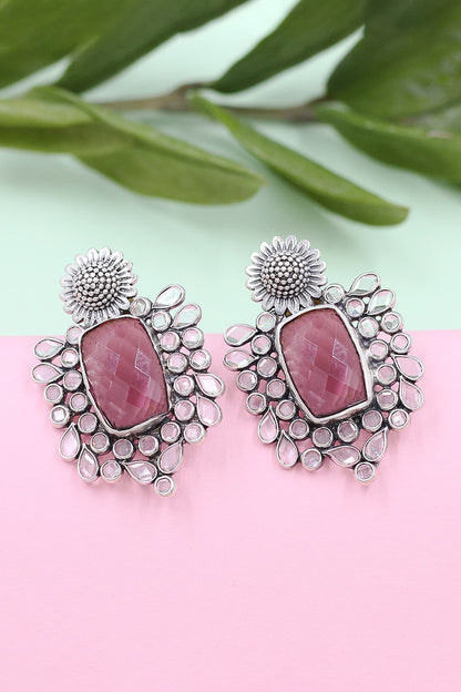 Gemstone Embellished Earrings 