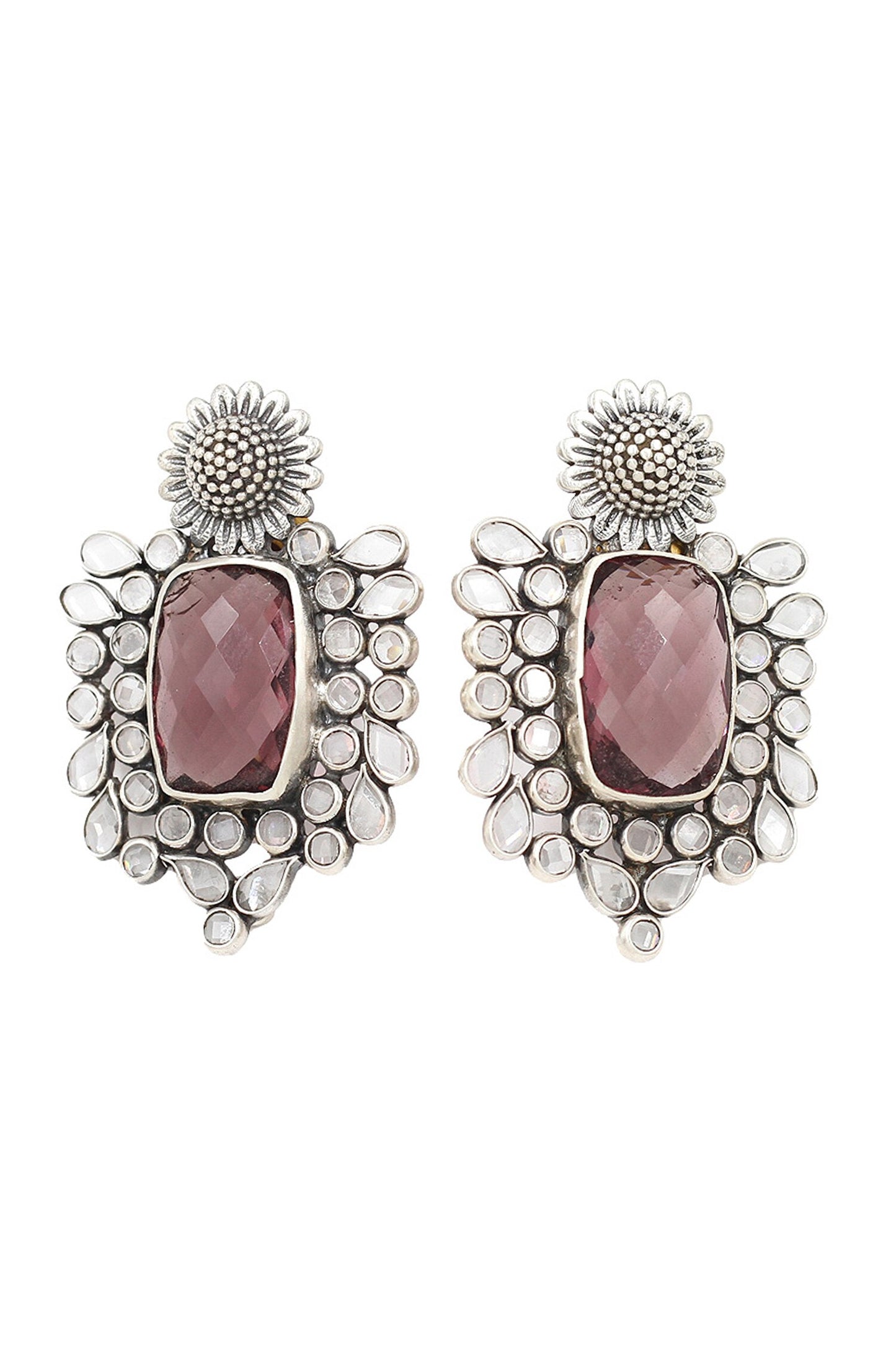 Gemstone Embellished Earrings 