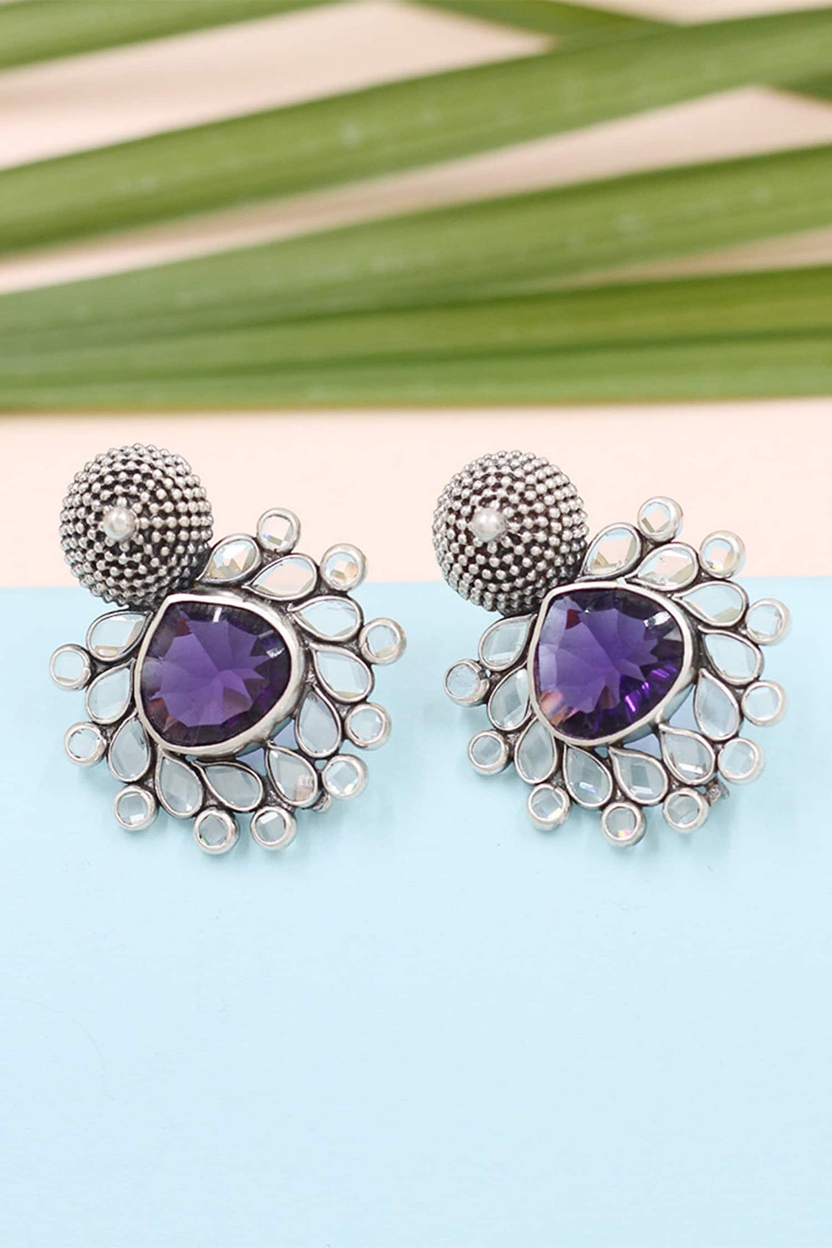 Hydro Gem Stone Studded Earrings 