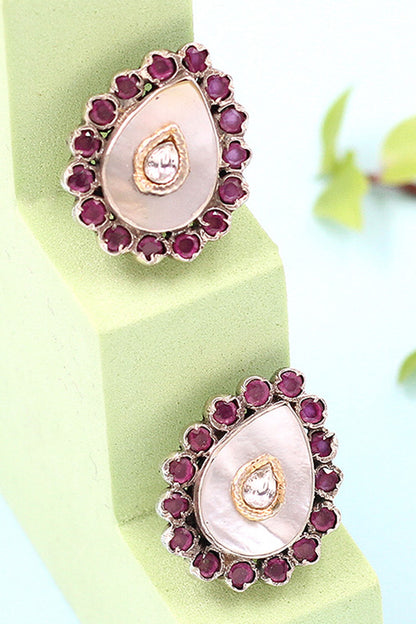 Stone Embellished Stud Earrings 