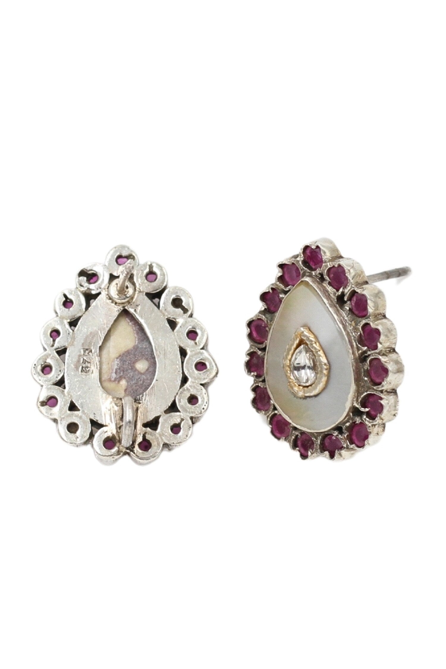 Stone Embellished Stud Earrings 