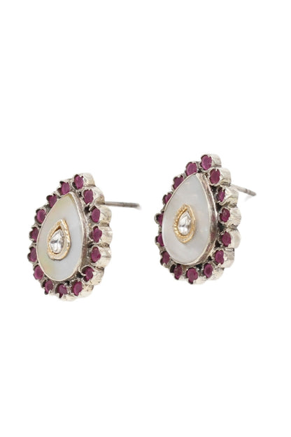 Stone Embellished Stud Earrings 