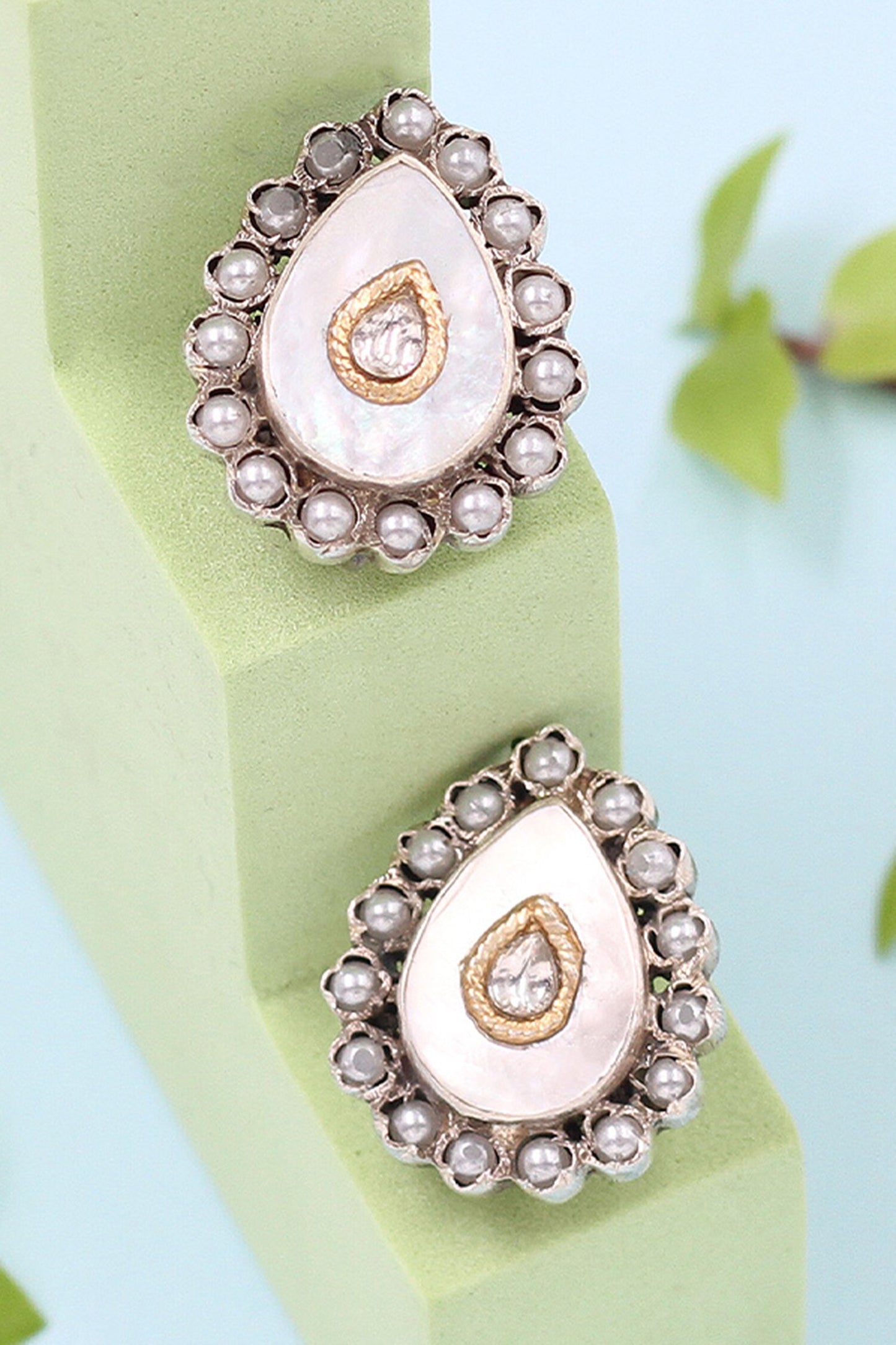 Stone Studded Stud Earrings 