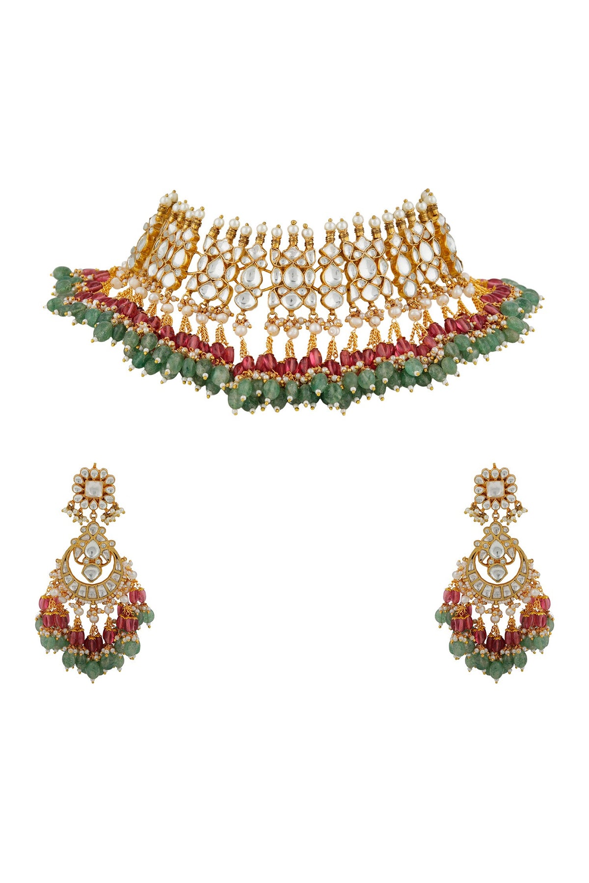 Padma Bloom Embellished Bridal Necklace Set 