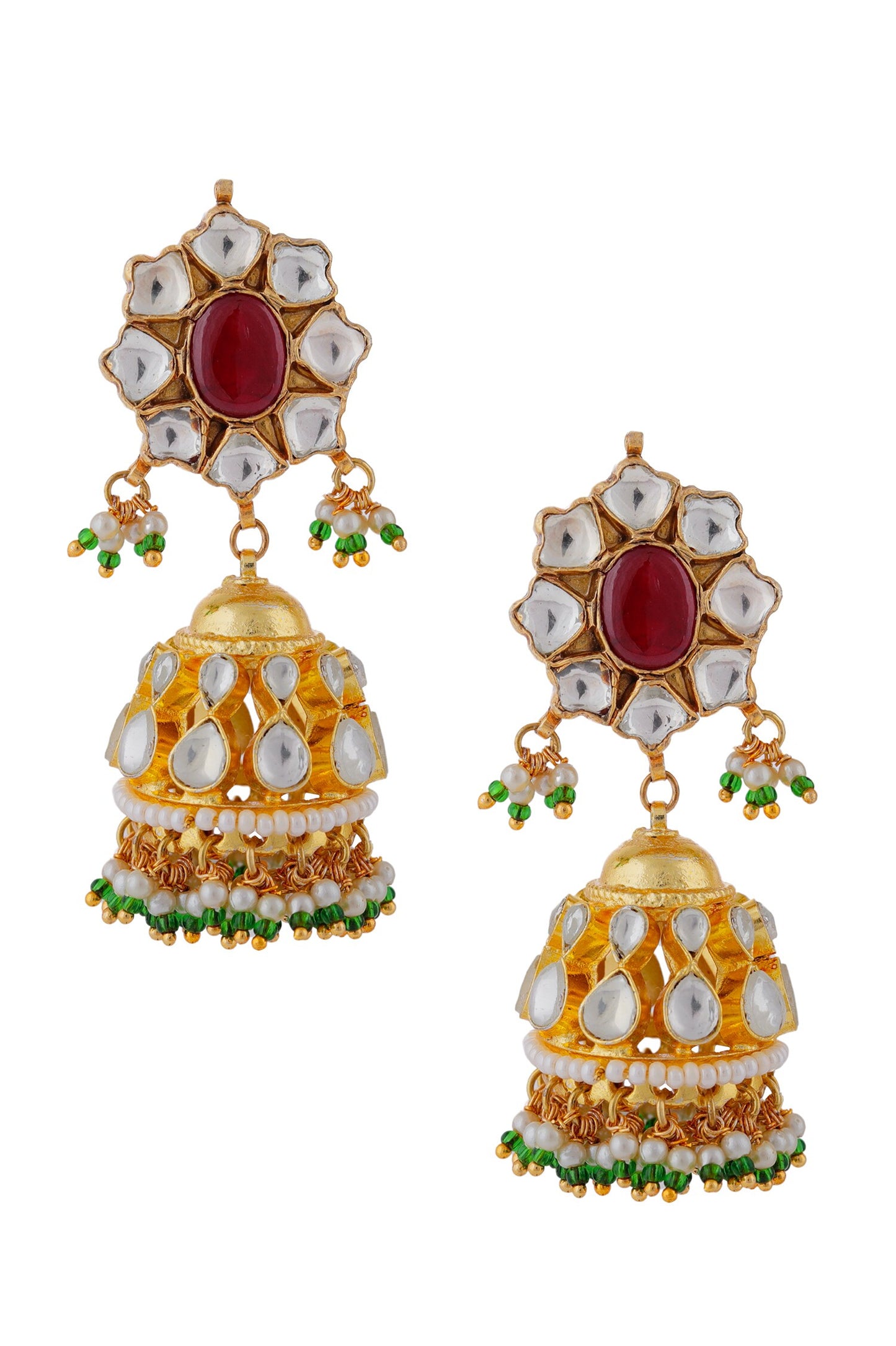 Stone & Pearl Embellished Earrings 