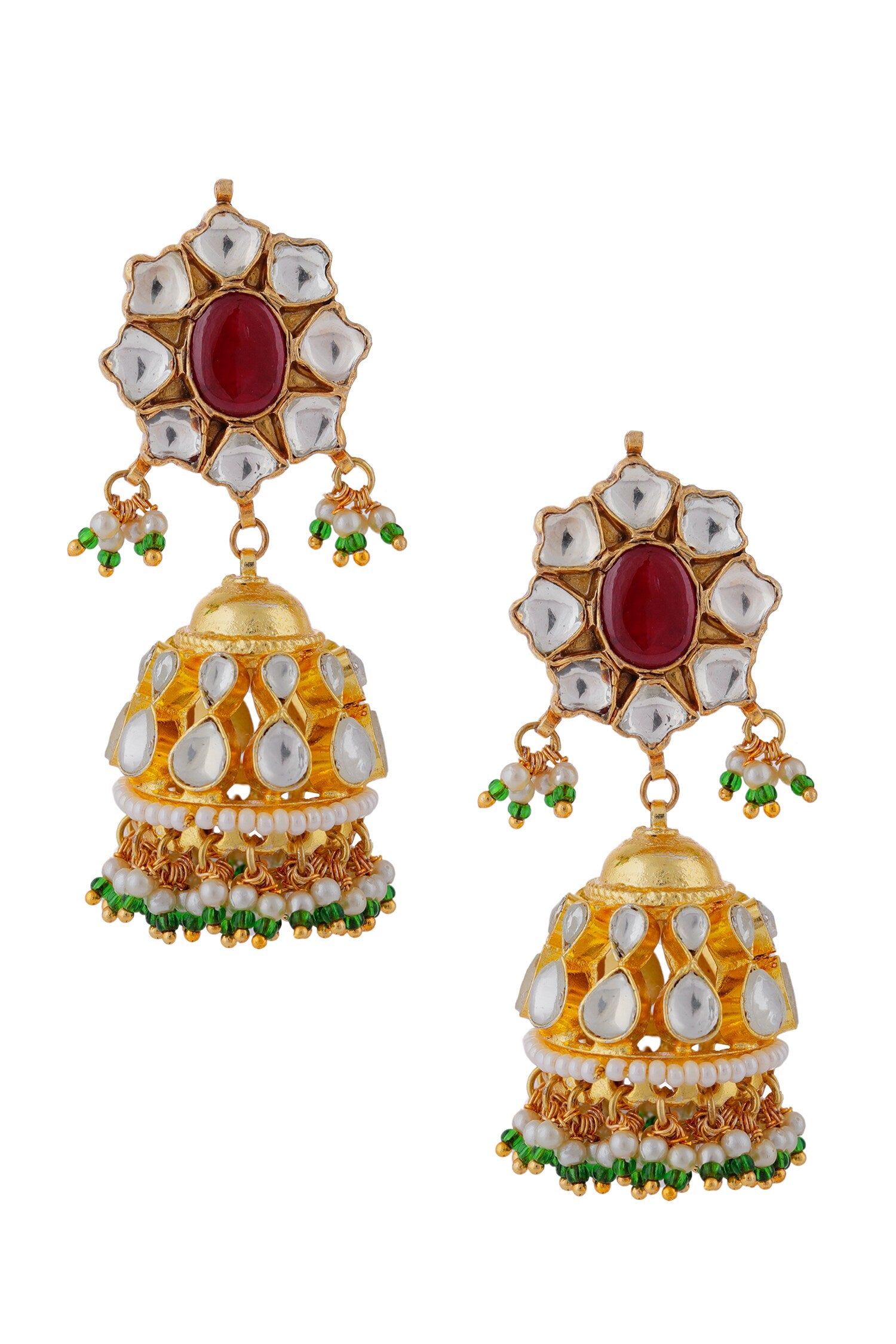 Stone & Pearl Embellished Earrings 