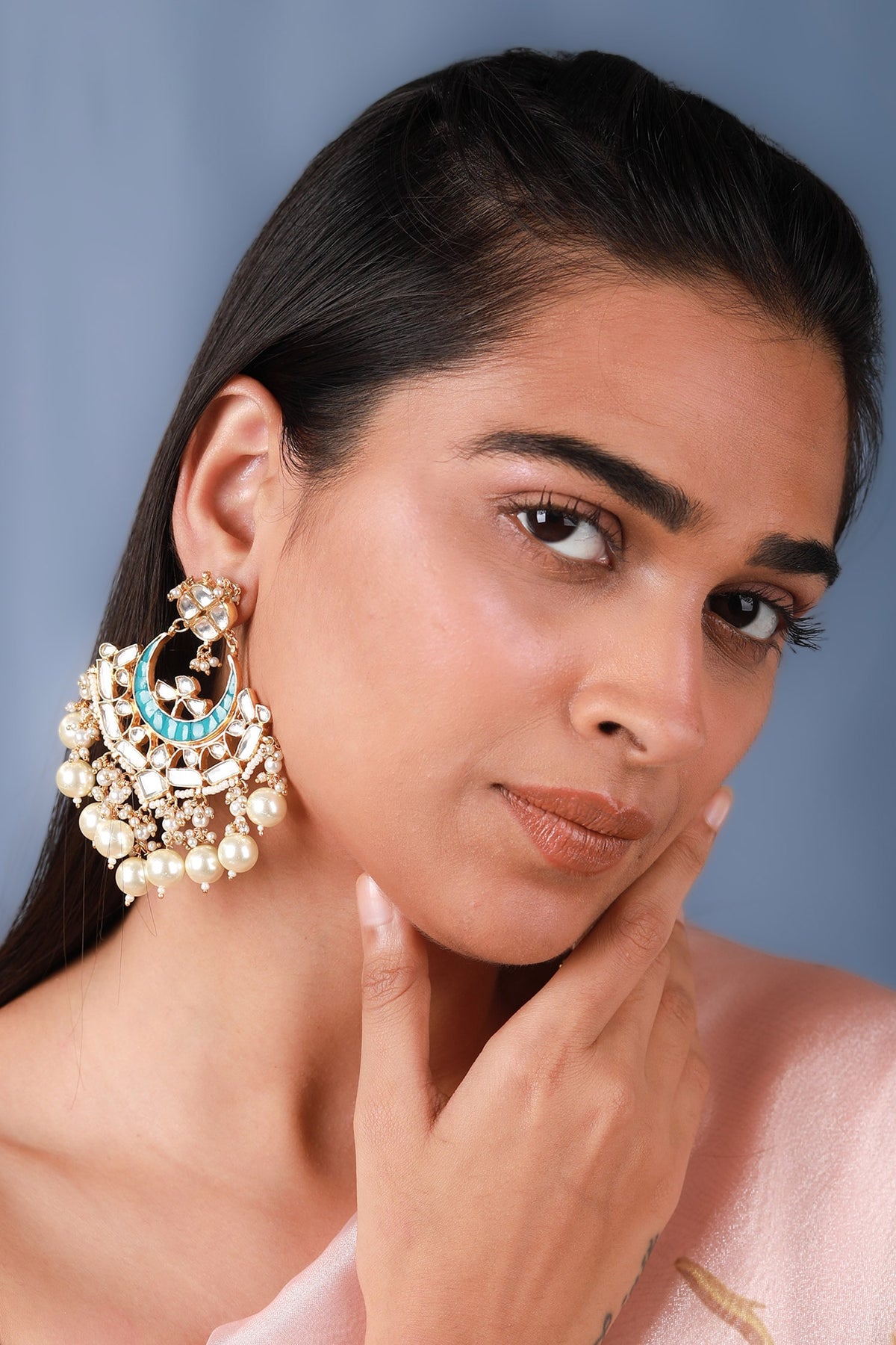Kundan & Pearl Drop Embellished Earrings 