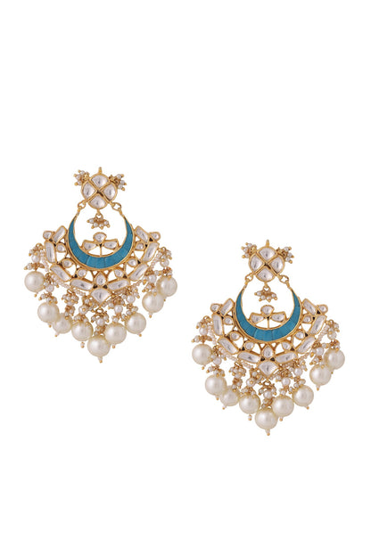 Kundan & Pearl Drop Embellished Earrings 