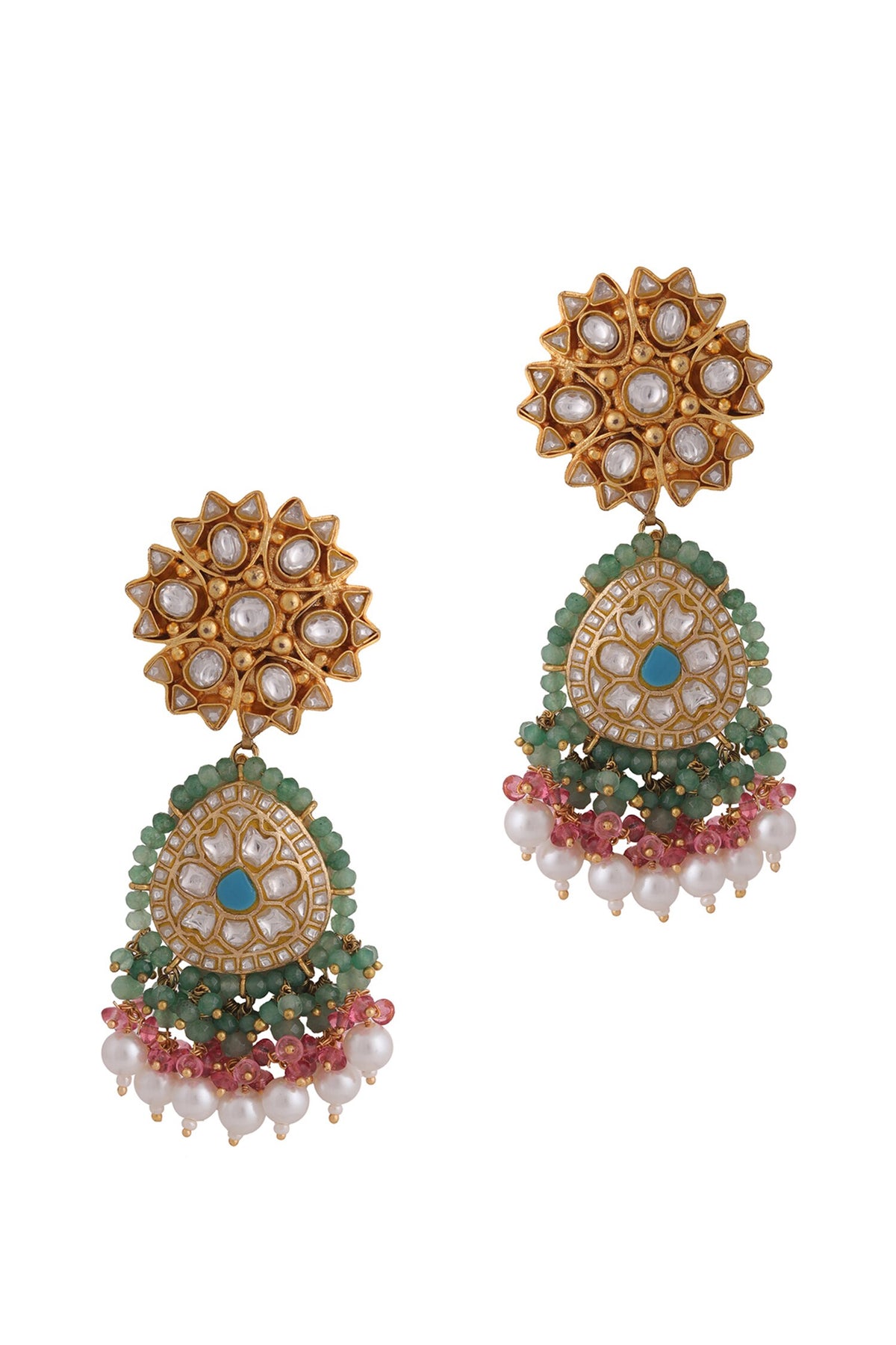 Floral Kundan Embellished Earrings 