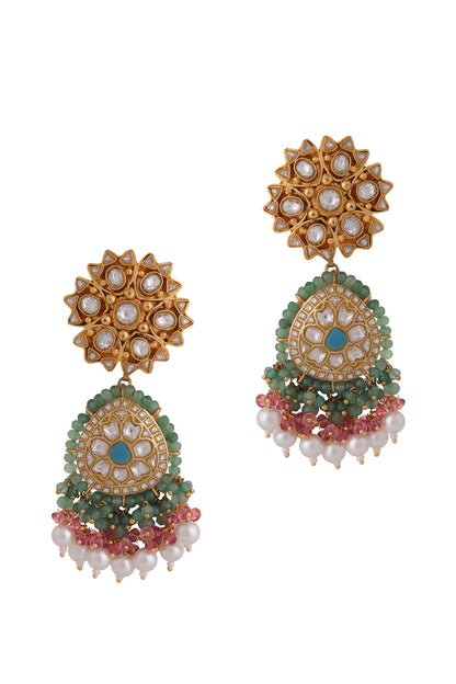 Floral Kundan Embellished Earrings 