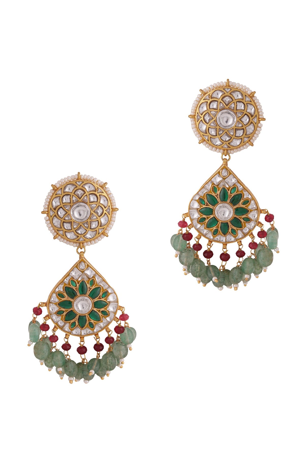 Floral Teardrop Embellished Earrings 