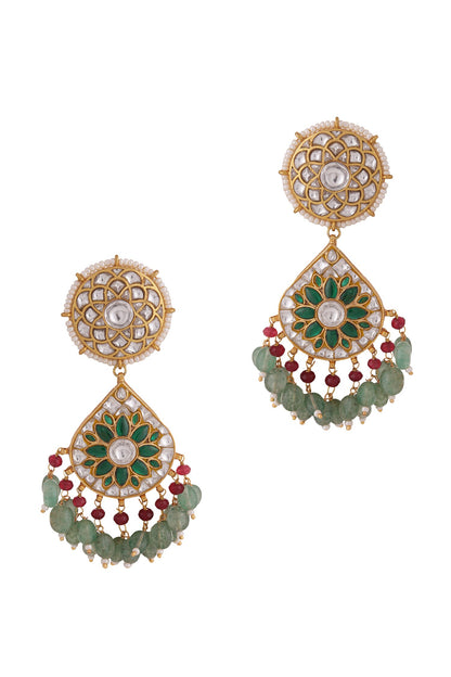 Floral Teardrop Embellished Earrings 