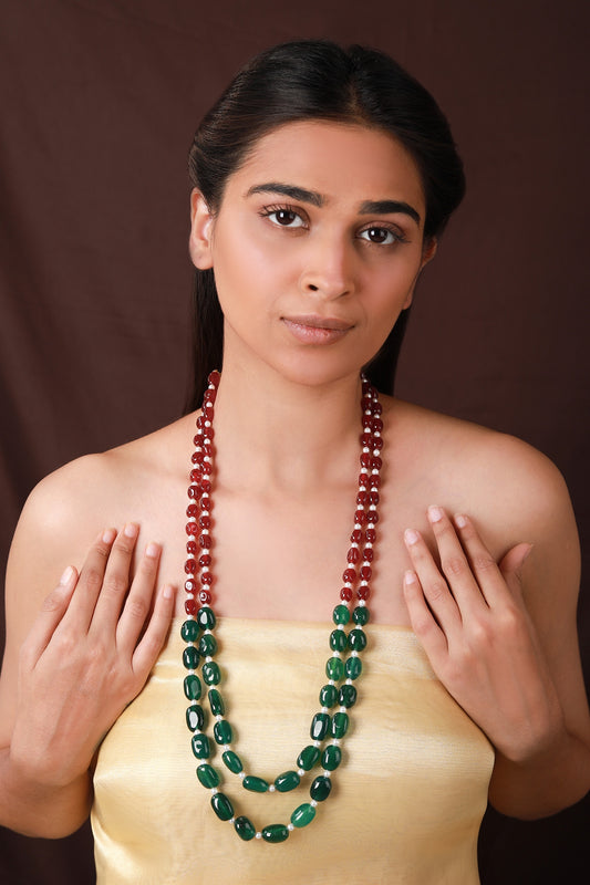 Tumble Bead Embellished Mala 