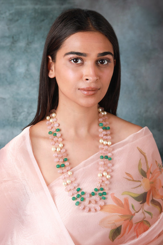Rose Quartz Stone Studded Mala 