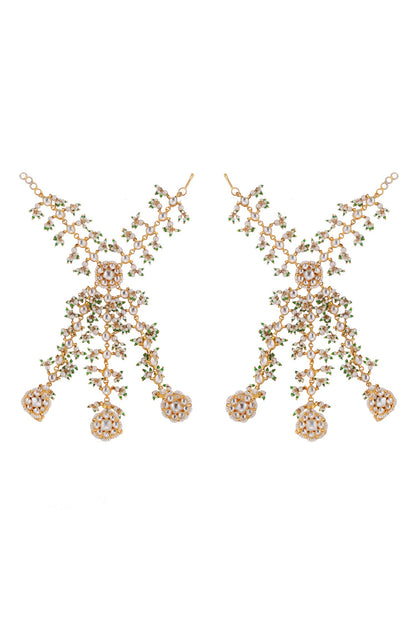 Bead Embellished Layered Hathphool - Set of 2 