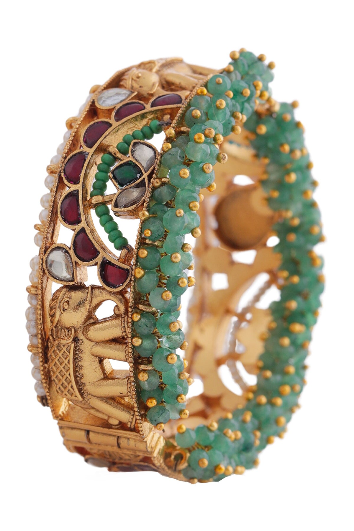 Elephant Carved Bangle - Single Pc 