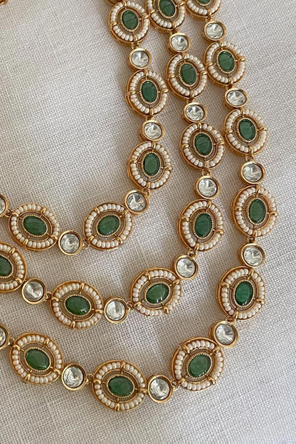 Polki Embellished Layered Necklace Set 