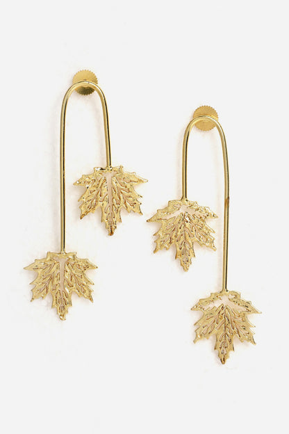 Rangin Leaf Curved Earrings 