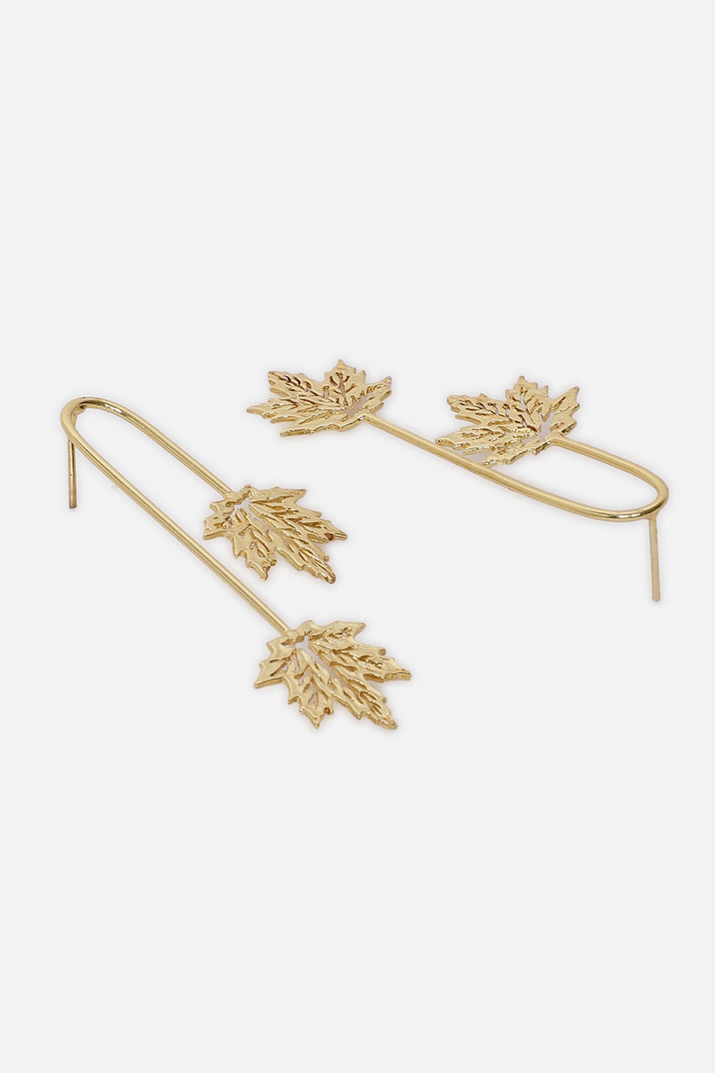 Rangin Leaf Curved Earrings 