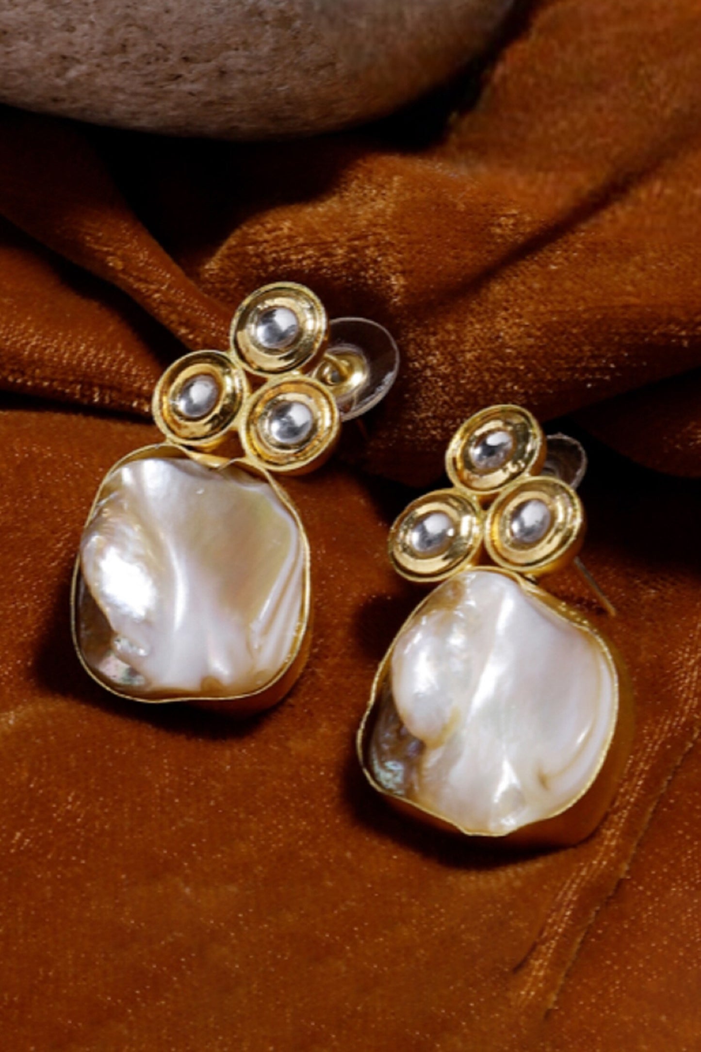 Chhatri Kundan Drop Earrings 