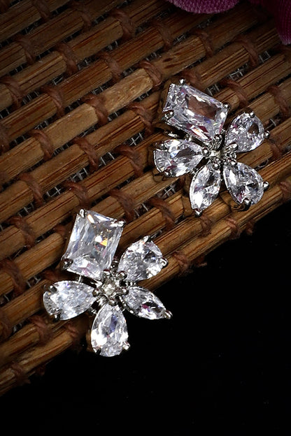 Sheesham Floral Stone Stud Earrings 