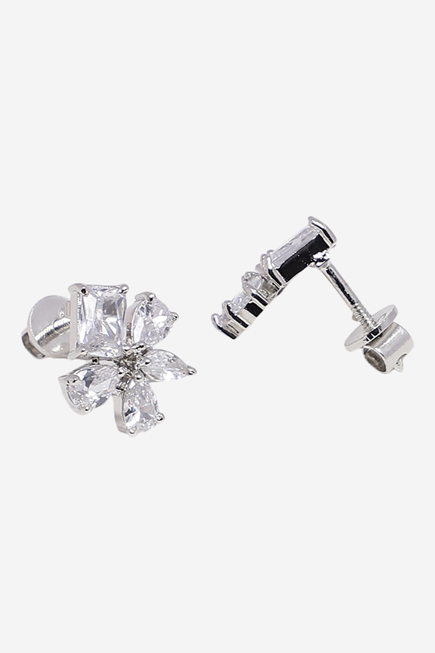 Sheesham Floral Stone Stud Earrings 