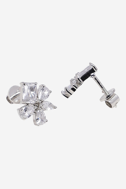 Sheesham Floral Stone Stud Earrings 