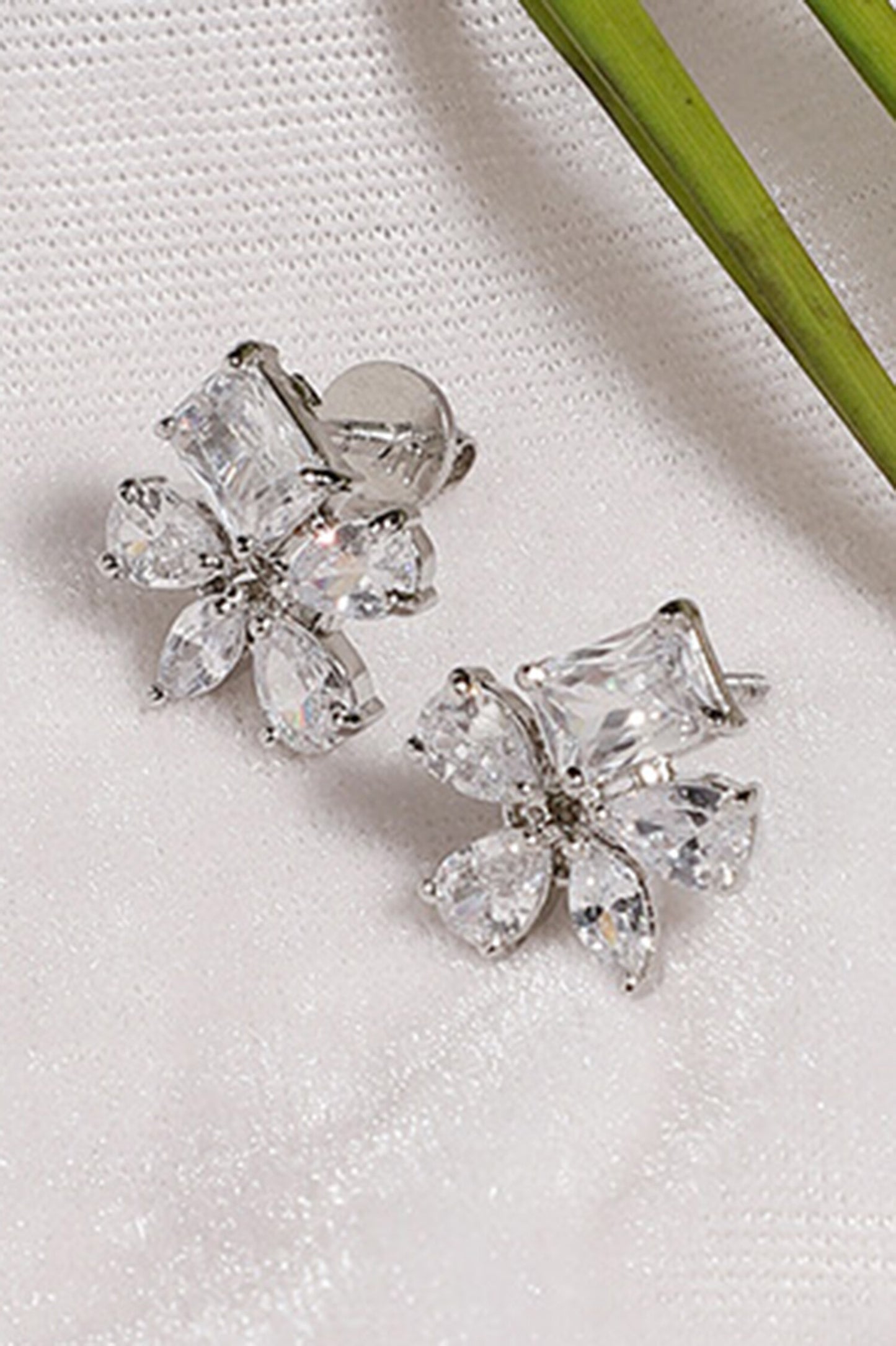 Sheesham Floral Stone Stud Earrings 