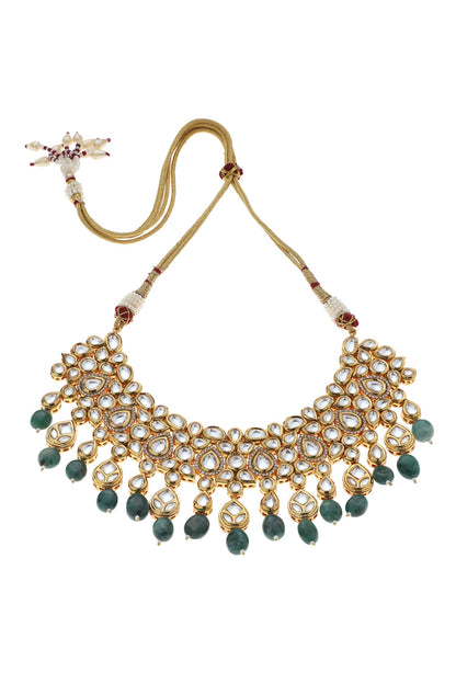 Kundan Studded Drop Collar Necklace Set 