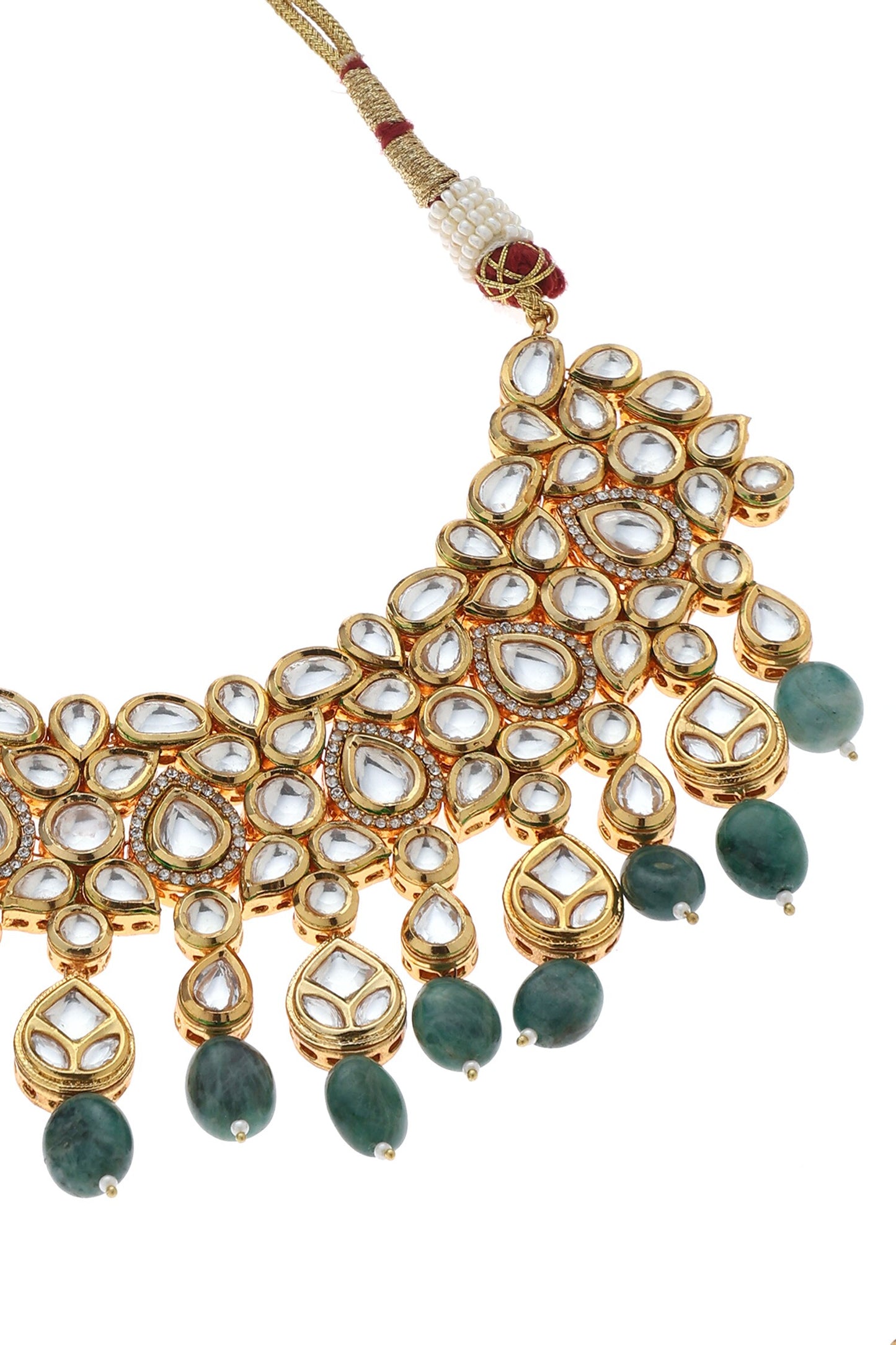 Kundan Studded Drop Collar Necklace Set 