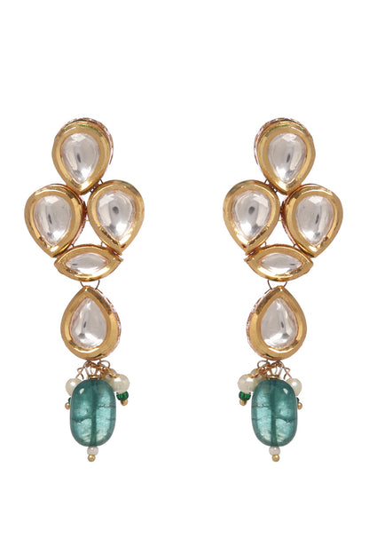 Kundan Studded Cluster Collar Necklace Set 