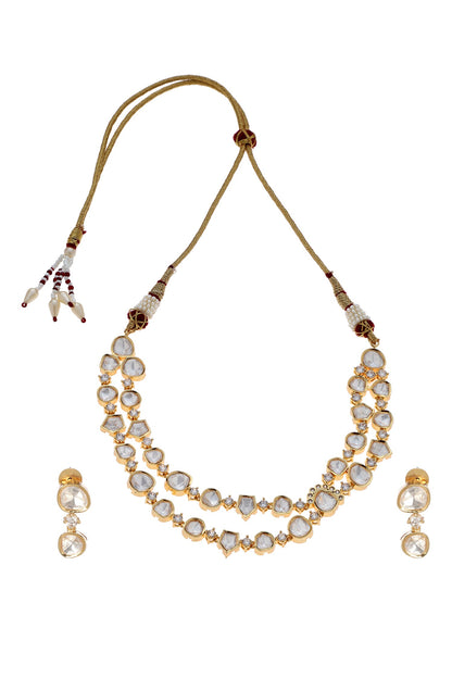 Polki Studded Layered Necklace Set 