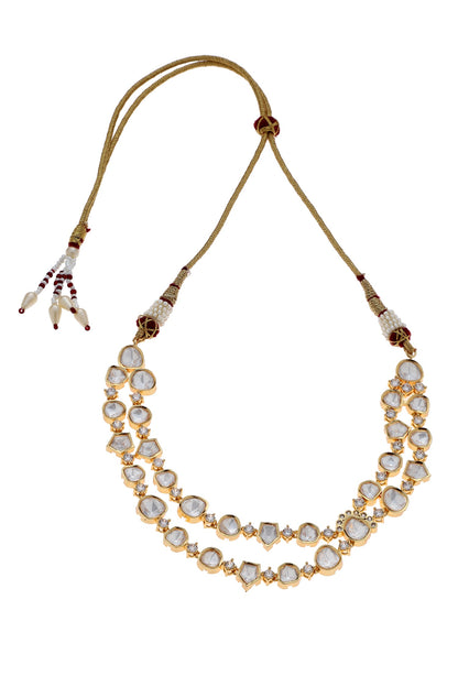 Polki Studded Layered Necklace Set 