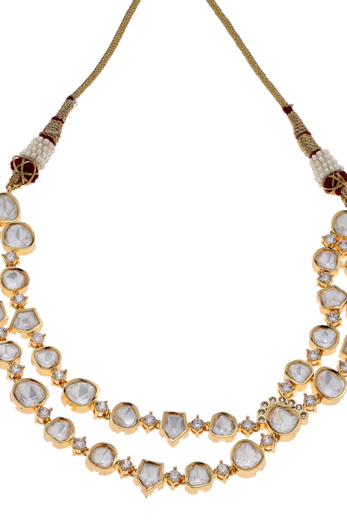 Polki Studded Layered Necklace Set 